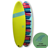 Mobyk 6'4 Rounder Softboard - Electric Lemon