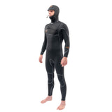 Dakine Mens Cyclone Chest Zip Hooded 4/3mm Full Wetsuit (Black)