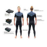 Dakine Mens Mission Zip Free S/S Full Suit 2/2 (Black)