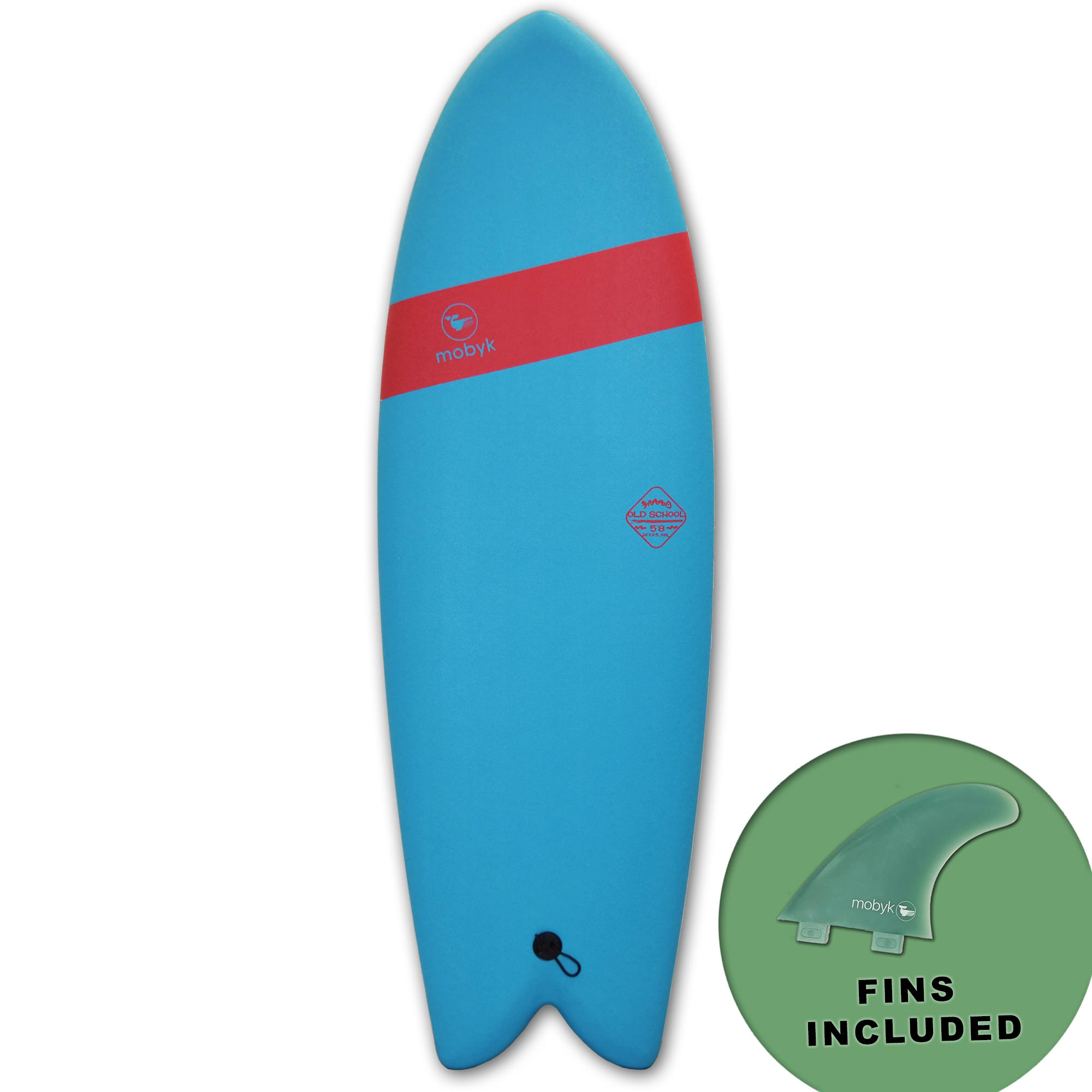 Mobyk 5'8 Old School Softboard - Blue Curacao