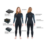 Dakine Womens Quantum Chest Zip Full Suit 3/2 (Black / Grey)